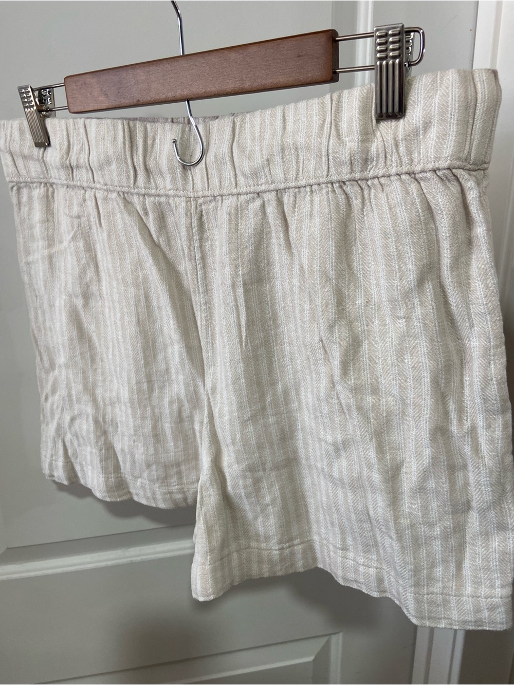 Time and Tru High-Rise Drawstring Shorts in Natural Beige - Picture 3 of 6